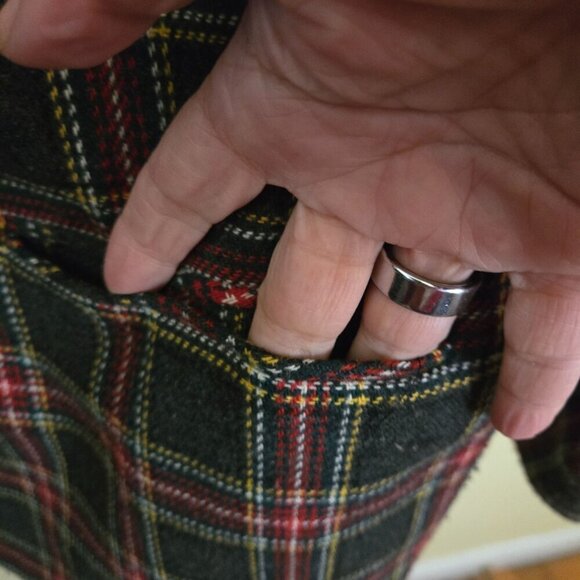 Sag Harbor Vintage Gray Red Plaid Blazer Wool Blend Pockets Size 14 - Picture 5 of 6